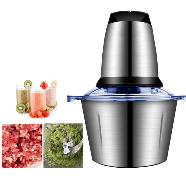 HIMOSKWA 2L Stainless Steel Meat Grinder Chopper Electric Automatic Mincing Machine High-quality Grinder Food Processor 220V