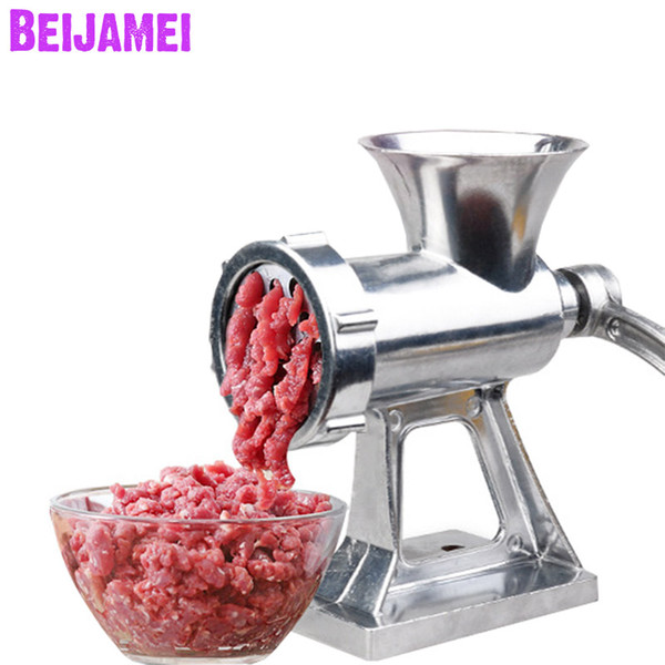 BEIJAMEI 2019 Home Manual Meat Grinder Mincer Aluminum Alloy Noodles Grinding Machine Handheld Sausage Filler Pasta Maker