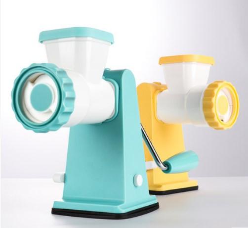 B288 Yellow/Blue Multi-function household manual meat grinder Sausage Mincer Enema machine ABS material 13.6x12.2x10.2cm