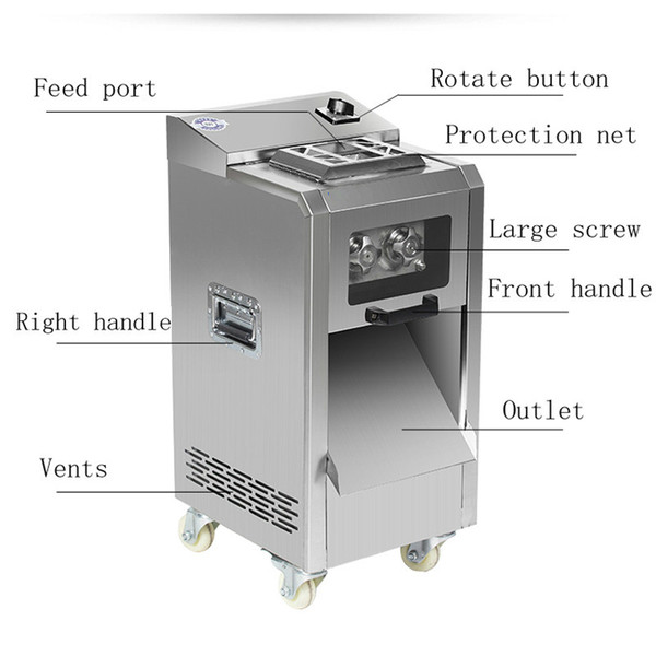 popular Meat Cutter Stainless Steel Vertical Meat Slicer Commercial Meat Cutting Machine Removable Blade 2200W