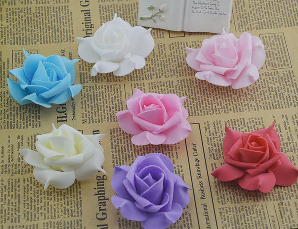 DIY simulation of large head of foam PE rose roses hand-decorated with flowers 6.5cm wholesale flower ring