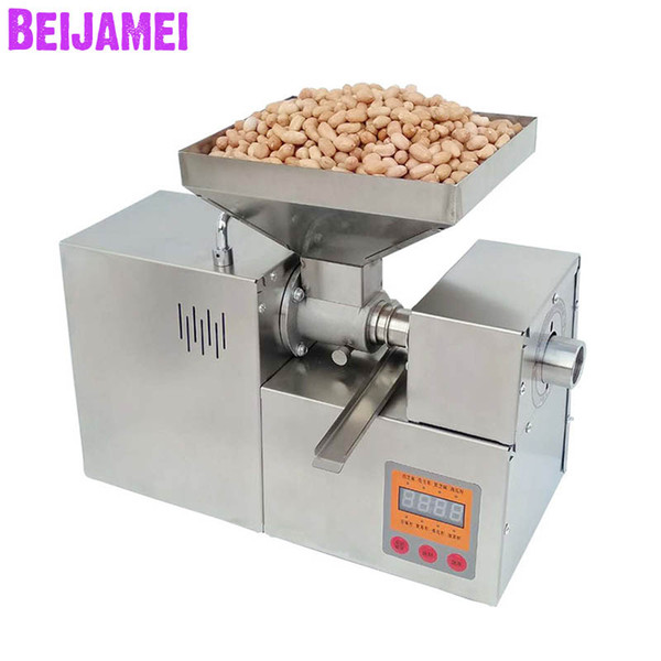 BEIJAMEI High efficiency electric fresh oil press stainless steel commercial peanut sesame almond oil presser machine