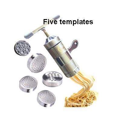 Household Stainless Steel 5 Styples Pasta Noodle Hand Maker Manual Press Machine Vegetable Cooking Tools Kitchen Accessories