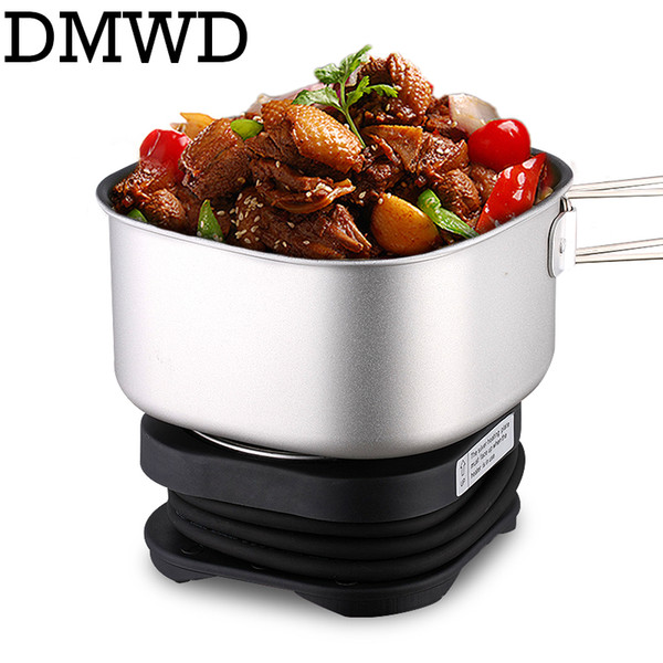 DMWD Dual Voltage Travel rice Cooker Portable Mini Electric stew soup pots cooking Machine Student hotpot food steamer 110V 220V