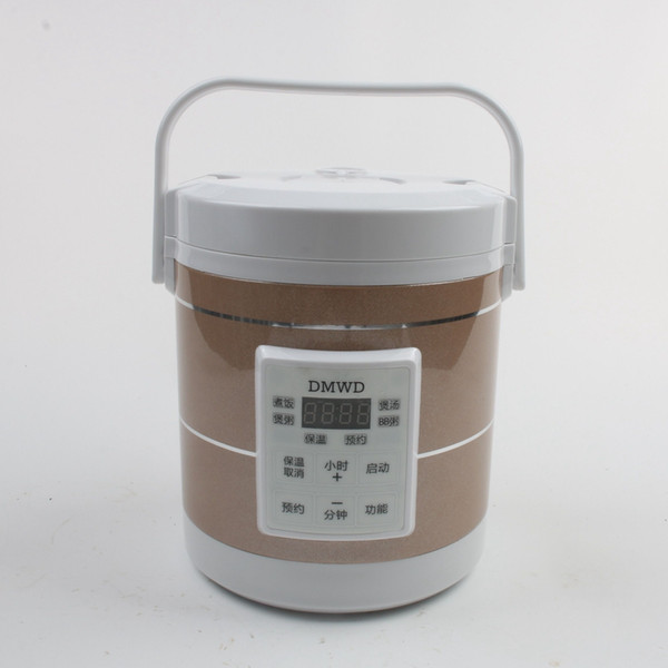 DMWD 1.6L Mini Electric Rice Cooker 12V-24V For Car And Truck Travel Portable Soup Pot Cooking Pot 12H Appointment