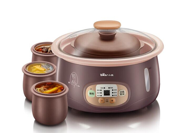 GUANGDONGBear Bear Electric cooker Purple casserole Soup stew Porridge maker DDZ-A25Z1 Purple clay pot 2.5L Yogurt electric stew machine