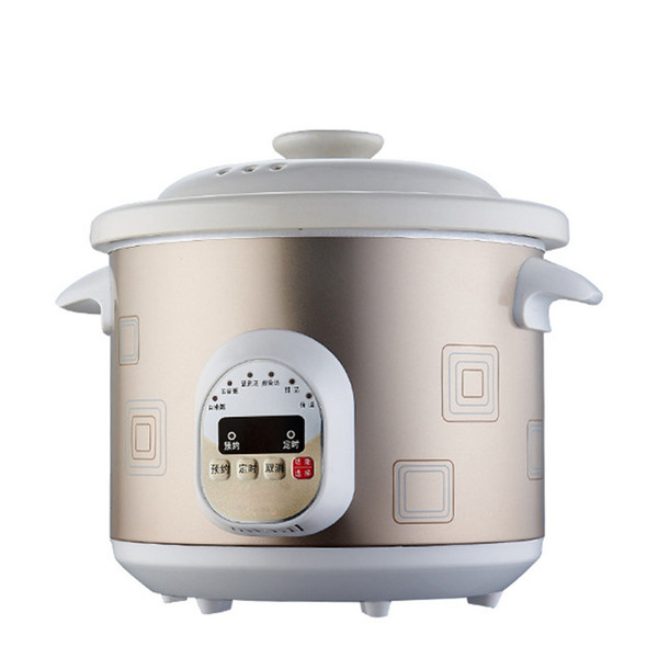 DMWD Microcomputer Control 1.5L Electric Stew Pot 5 Menu Ceramics Electric Slow Cooker Porridge Pot 9 H Appointment 220V