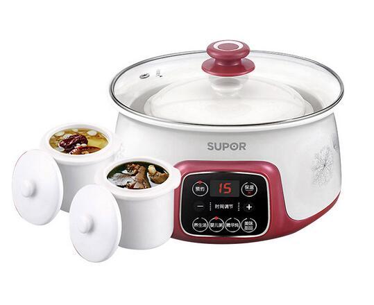 SUPOR HOUSEHOLD electric SLOW cooker DZ16YC812-35 smart 3white porcelain linerS 1.6L Dessert / Yogurt / Bird's Nest