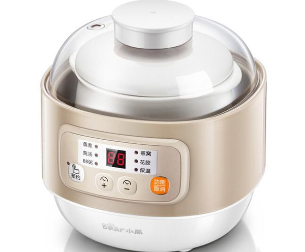 Bear HOUSEHOLD min electric SLOW cooker DDZ-A08D1 Ceramic liner 0.8L breakfast machine porridge stew soup DIY EGG Dessert HOME baby food