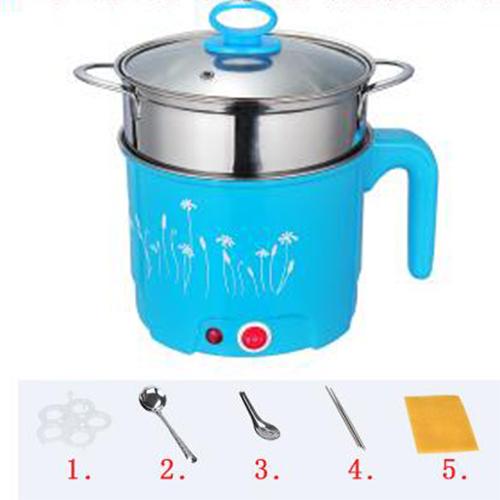 DMWD Multifunction electric Skillet Stainless Steel rice Cooker Steamed egg Hotpot noodles Soup pot MINI heating pan 1.8L EU US