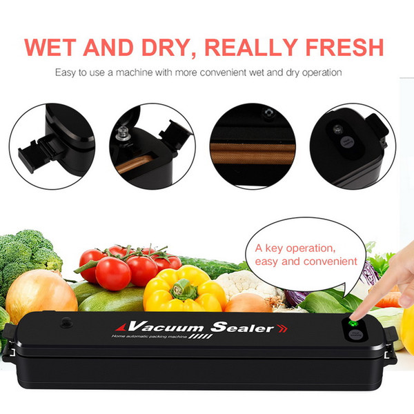 Best Household Vacuum Packer Food Vacuum Sealer Multi-Function Automatic Vacuum Sealing Packing Machine Free 15Pc Bags