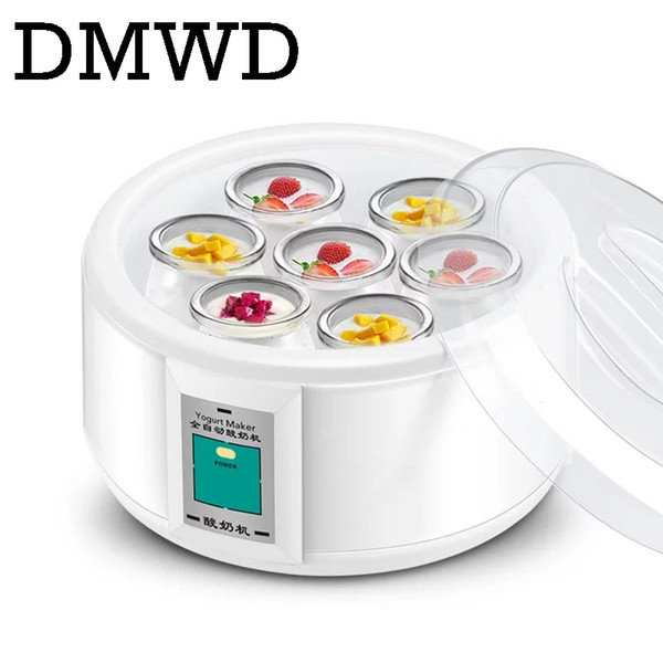 DMWD Electric Yogurt Maker Automatic Multifunction Stainless Steel liner Natto Rice Wine Yogurt Machine with 7 cups 1.5L Pickle