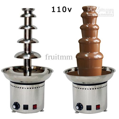 Free Shipping 110v Electric 5 Tiers Party Hotel Commercial Use Stainless Steel Choco Chocolate Fountain Foudue