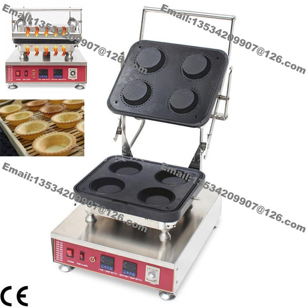 Free Shipping Commercial Nonstick 110v 220v Electric 4pcs Round Pastry Tartaletek Tart Tartlet Pie Maker Iron Baker Machine