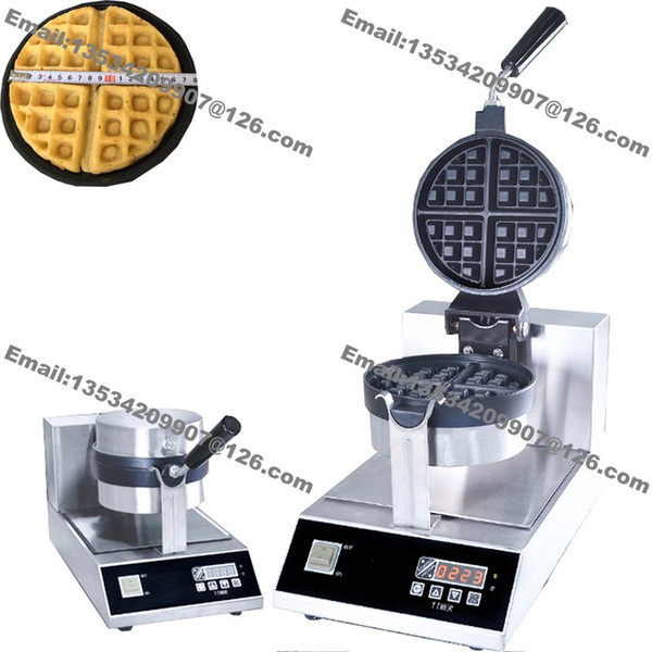 Free Shipping Commercial Use Nonstick 110v 220v Electric Digital Rotary Belgian Waffle Maker Iron Baker Machine