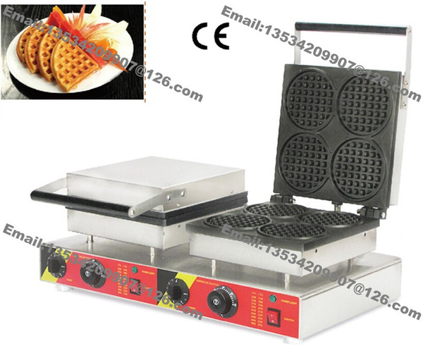 Free Shipping Commercial Use Non Stick 110v 220v Electric 11.5cm Dual Round Mini Waffle Maker Iron Baker Machine Mold Plate