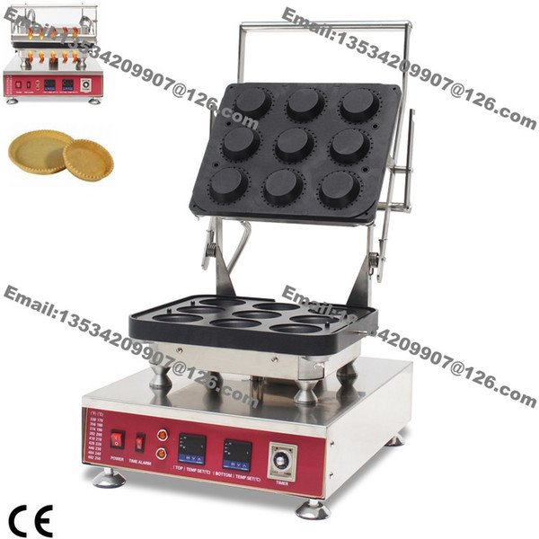 Free Shipping Commercial Nonstick 110v 220v Electric 9pcs Round Pastry Tartaletek Tartlet Pie Shell Baker Maker Iron Machine