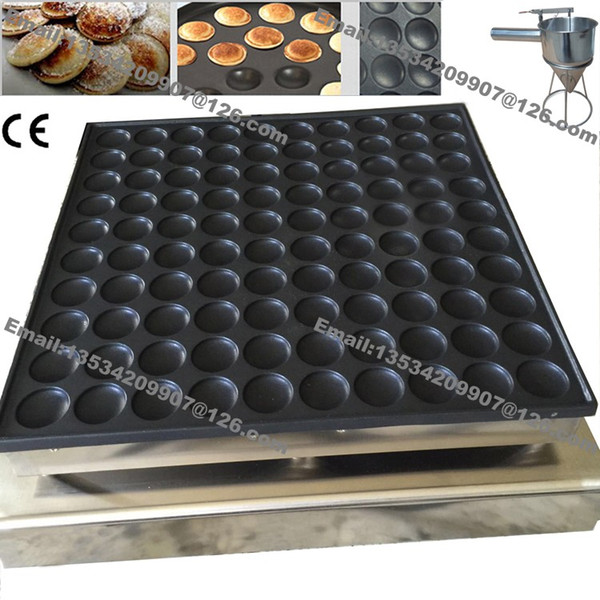 Free Shipping Commercial Nonstick 45mm 100pcs Poffertjes Mini Dutch Pancake Maker Iron Machine Baker Grill Mold Platewith Batter Dispenser