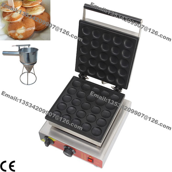 Free Shipping Commercial Nonstick 110v 220v Electric 25pcs Poffertje Mini Dutch Pancakes Machine Maker Baker w/ Batter Dispenser