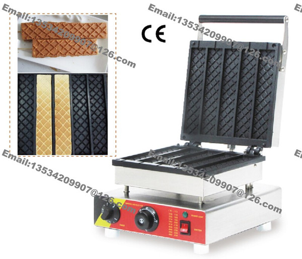 Free Shipping Commercial Nonstick 110v 220v Electric 21.5cm 5pcs Square Dutch Waffle Stick Maker Iron Machine Baker Mold