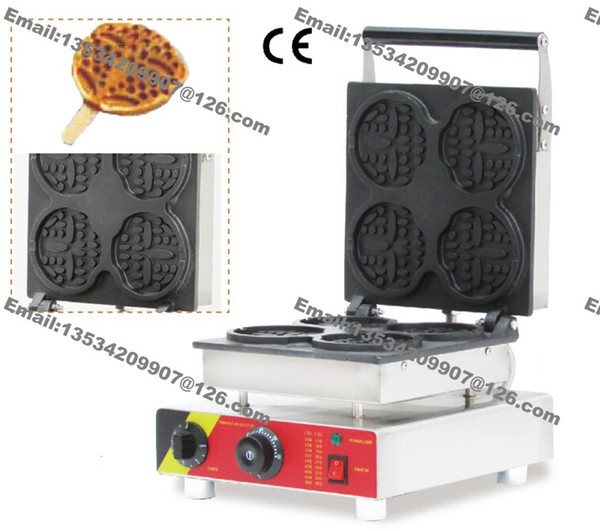 Free Shipping Commercial Nonstick 110v 220v Electric 4pcs Bear on A Stick Waffle Maker Iron Baker Machine Mold Plate