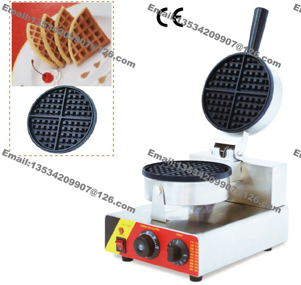 Free Shipping 110v 220v Electric Commercial Use Non-stick Round Belgian Waffle Maker Iron Baker Machine Mold Plate