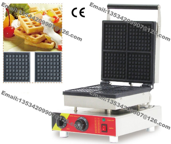 Free Shipping Commercial Use Non-stick 4-slice 110v 220v Electric Square Belgium Waffle Maker Iron Baker Machine