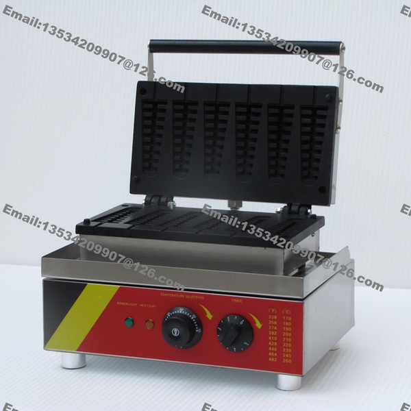 Free Shipping Commercial Nonstick 110v 220v Electric 6pcs 12cm Belgian Lolly Waffle on A Stick Baker Machine Maker Iron Mold