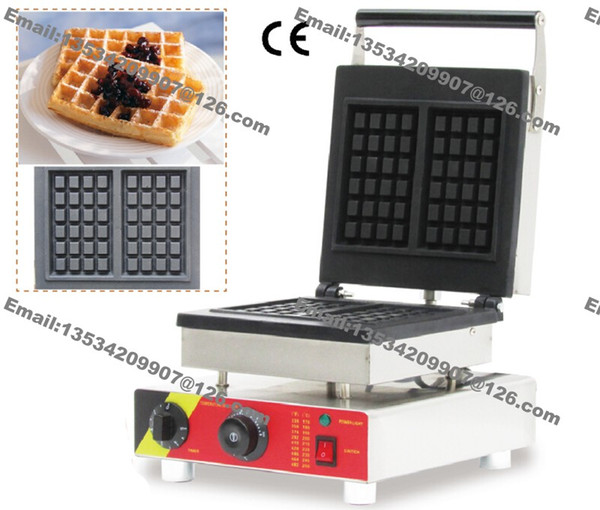 Free Shipping Commercial Use Non Stick 110v 220v Electric 2pcs Square Belgium Belgian Waffle Maker Iron Baker Machine Mold Plate