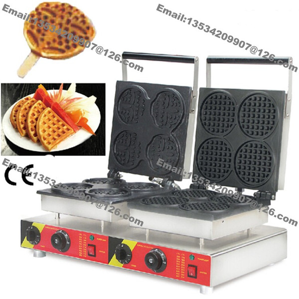 Free Shipping Commercial Non-stick 110v 220v Electric Dual Waffle Machine Bear Waffle Stick Maker Round Mini Waffle Baker Iron