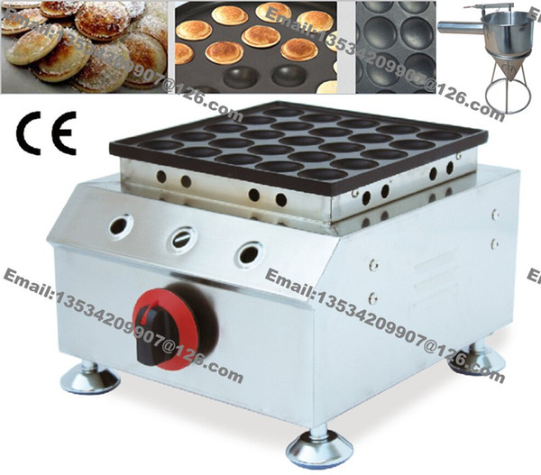 Free Shipping 25pcs Commercial Use Non-stick Little Mini Dutch Pancake LPG Gas Poffertjes Baker Maker Iron Machine + Batter Dispenser