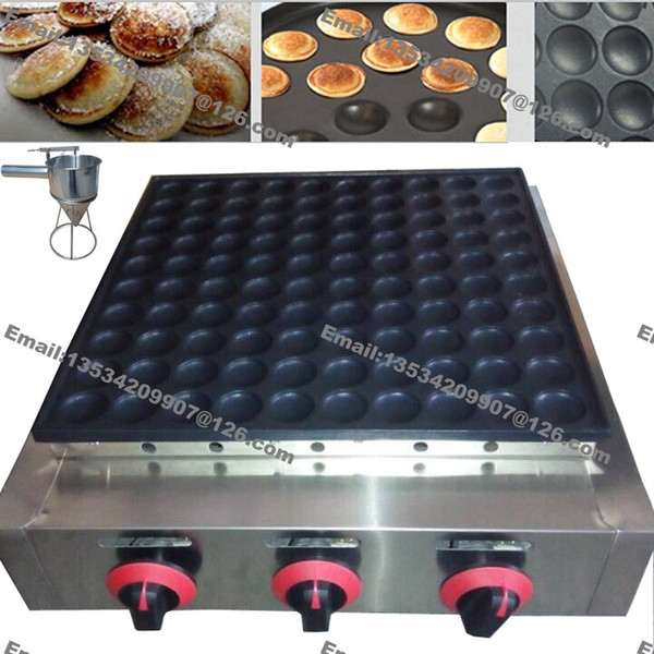 New 100pcs Poffertjes Commercial Use Non-stick LPG Gas Mini Dutch Pancake Machine Maker Baker + Batter Dispenser