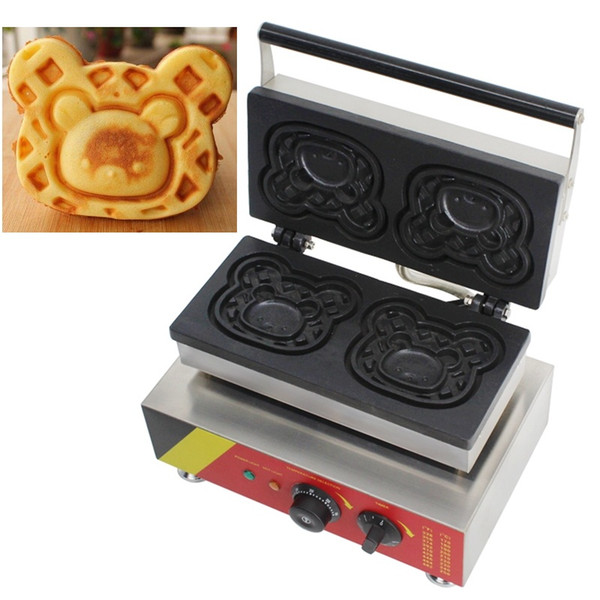 Commercial non-stick shapes bear waffle maker machine electric Japanese cartoon waffel irons baker making pan in snack machiery