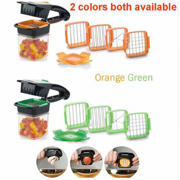 Nicer Dicer Quick 5-in-1 Fruit Vegetable Cutter Set Includes 2 Free Hand Format Muitifunction Kitchen Slicer Tools Cooking Cutters