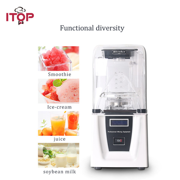 ITOP Commercial ice fruit Blender mixer 1800W Powerful Ice Crusher Mixing Machine with Sound Cover Easy Operation Vegetable Juicer