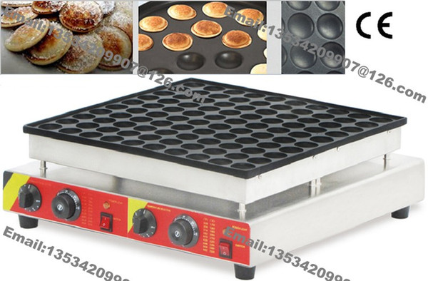 Free Shipping 100-hole Commercial Use Non Stick Mini Dutch Pancake Poffertjes Baker Maker Machine Grill Iron Mold Plate