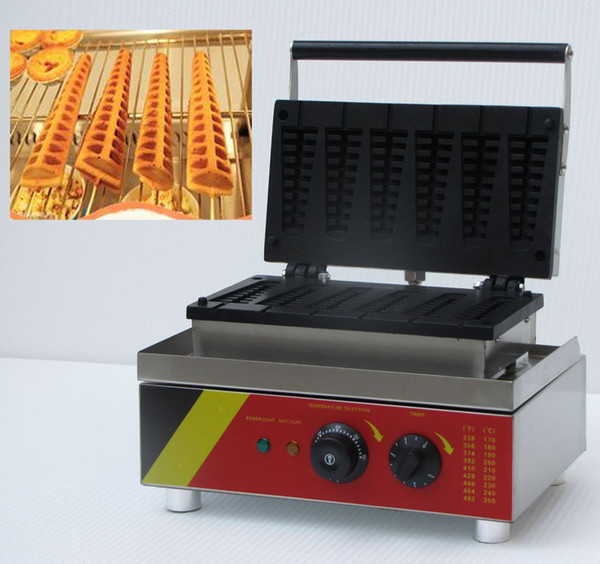 Free shipping 220v 110v 6 PCS Lolly Waffle Maker Waffle Stick Hotdog Waffle Machine