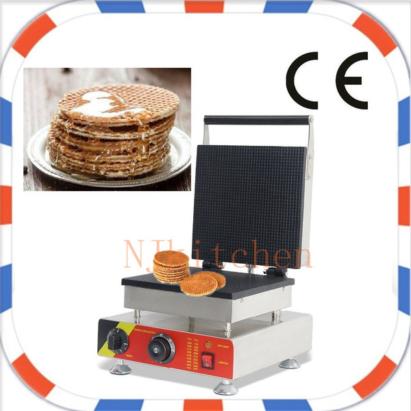 Free Shipping Factory supply Commercial Use 110v 220v stroopwafel waffle cone Maker Iron Baker Machine Mold