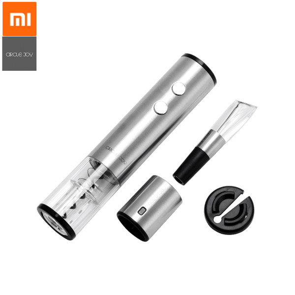 4 in 1 Xiaomi Mijia Circle Joy Electric Bottle Opener Stainless Steel Mini Wine Stopper Wine Decanter Wine Set from Xiaomi Smart Home