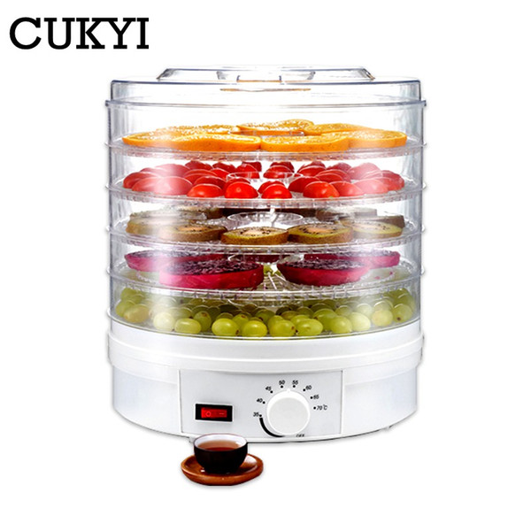 CUKYI Food Dehydrator Fruit Vegetable Herb Meat Drying Machine Snacks food Dryer with 5 trays EU/UK/US Plug 110V/220V