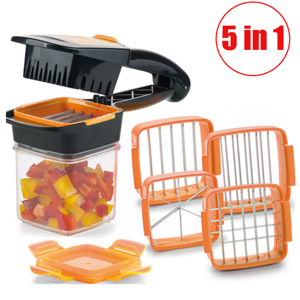 Cool Magic Slicer 4 Blades Nicer Chopper Dicer Quick Set 5 In 1 Vegetables Fruits Cutter Food Multi-Function Salad Onion Vegetable Cutter