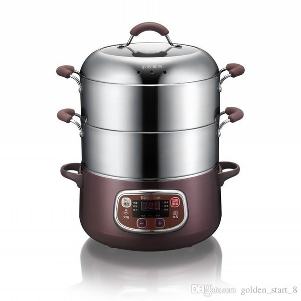 Multi-function household electric steamer visible facial steamer 2layer food steamer Stainless steel steam tray 8L 1200w