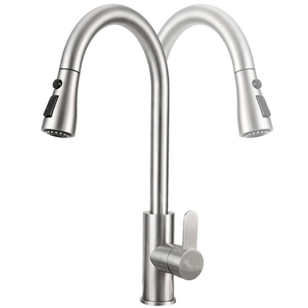 Hose Inside And Swivel Design Practical Kitchen Faucet Hot and Cold Single Handle Pull Out Faucet