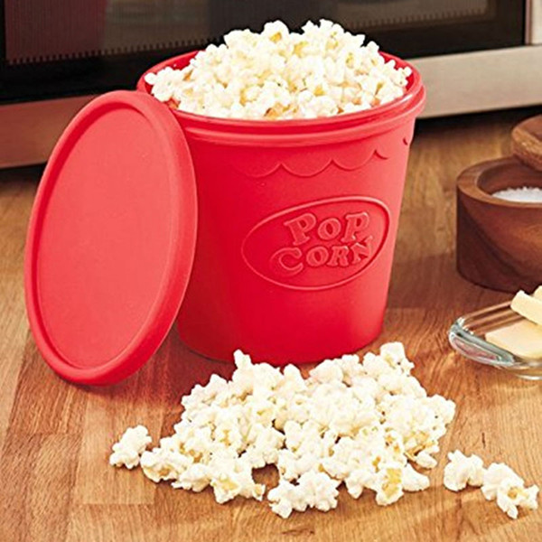 Popcorn Makers DIY Silicone Microwave Popcorn Maker Bucket Snack Bucket Family Party Supplies Kitchen Tools