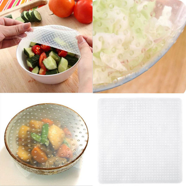 New Convenient Reusable Silicone Food Wrap Seal Cover Stretch Cling Film Food Fresh Keep Kitchen Tool