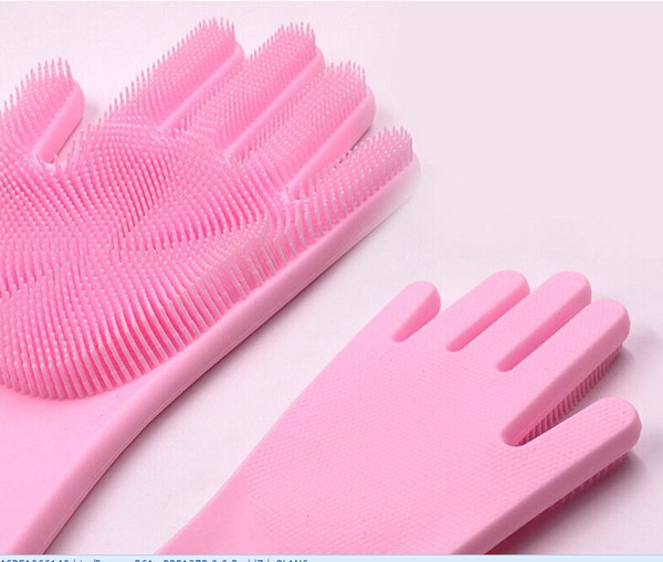 HOT New Cleaning Brush Silicone Glove Clean the bathroom cook and pet car Magic glove single