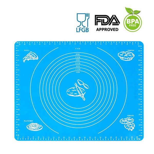 DHL Silicone Baking Mat Food grder Kneading dough mat High temperature resistant Thickening slip circle with scale baking mat Retail Box