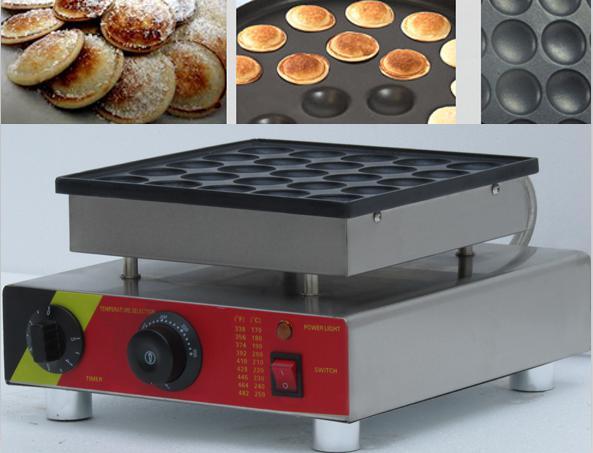 Free Shipping Electric 110v 220v 25 Holes Poffertjes Grill Dutch Waffle Maker Mini Pancake Machine