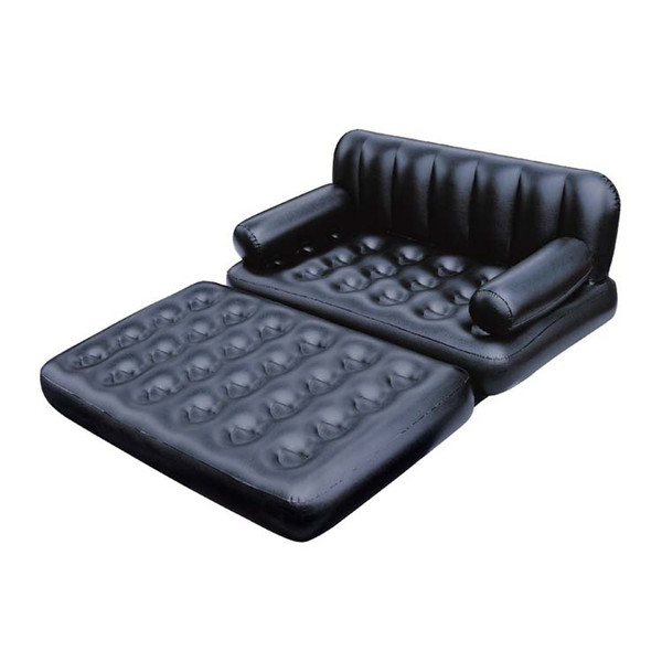 2019 Hot Selling 5IN1 INFLATABLE FLOCKED DOUBLE AIR SOFA BED COUCH LOUNGER MATTRESS WITH PUMP