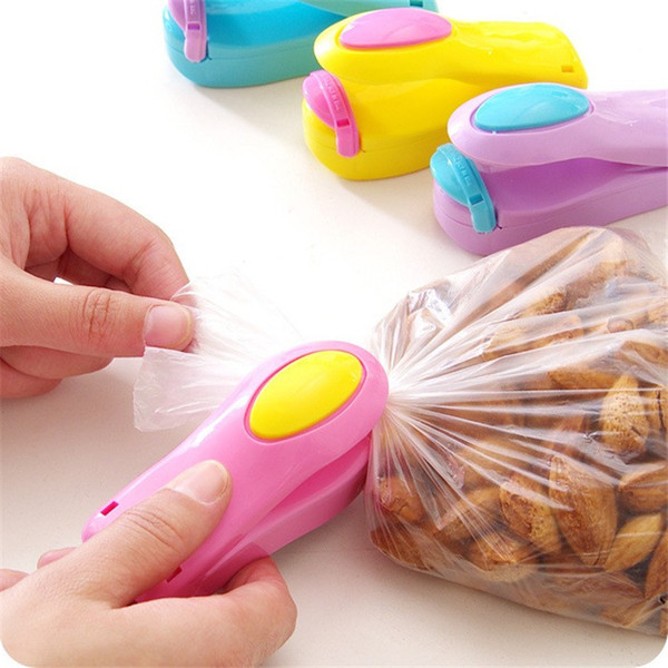 Candy color creative household portable mini sealing machine hand plastic bag sealing clip small snacks